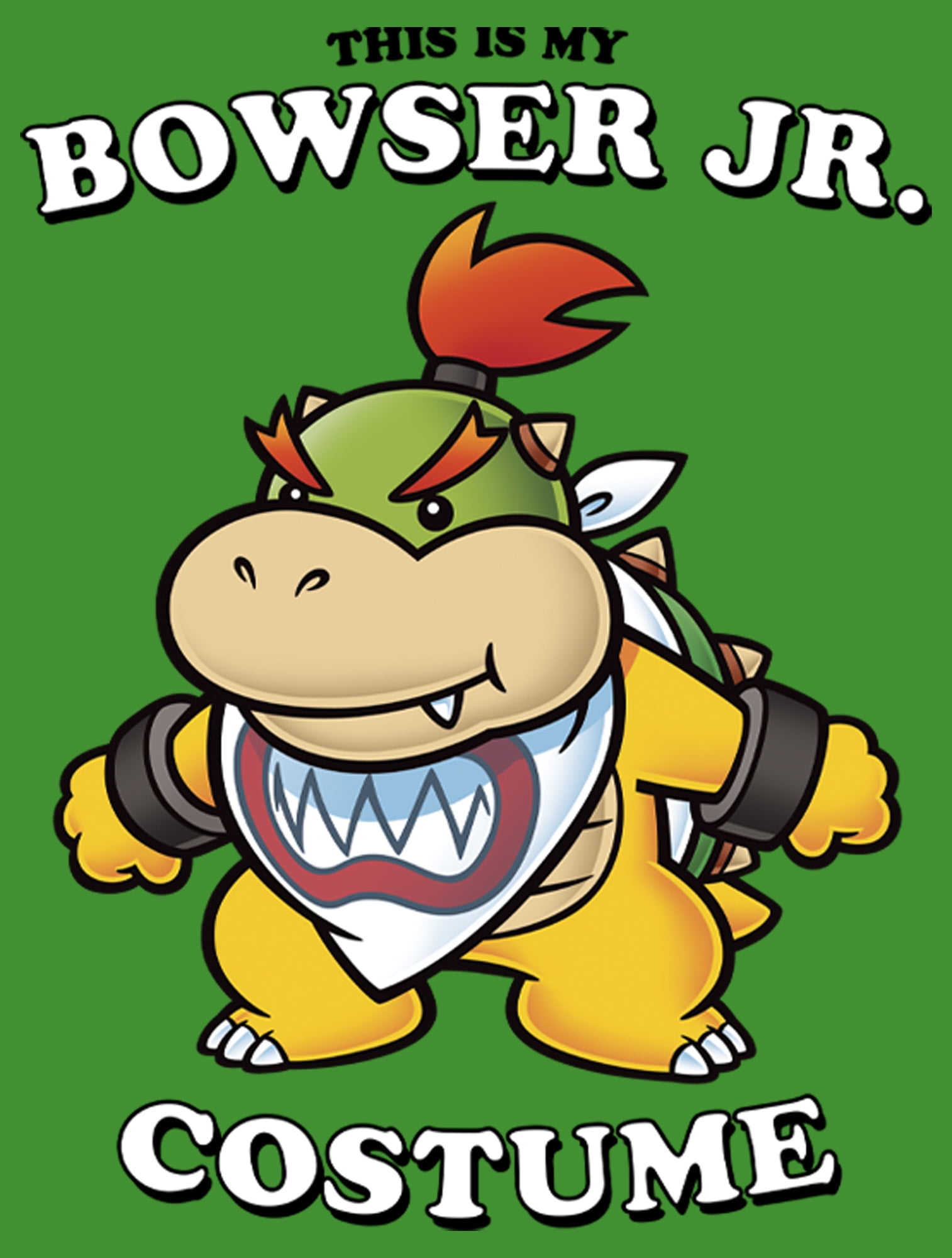 Boy's Nintendo Bowser Jr. Costume Graphic Tee Kelly Green Small - Walmart.com